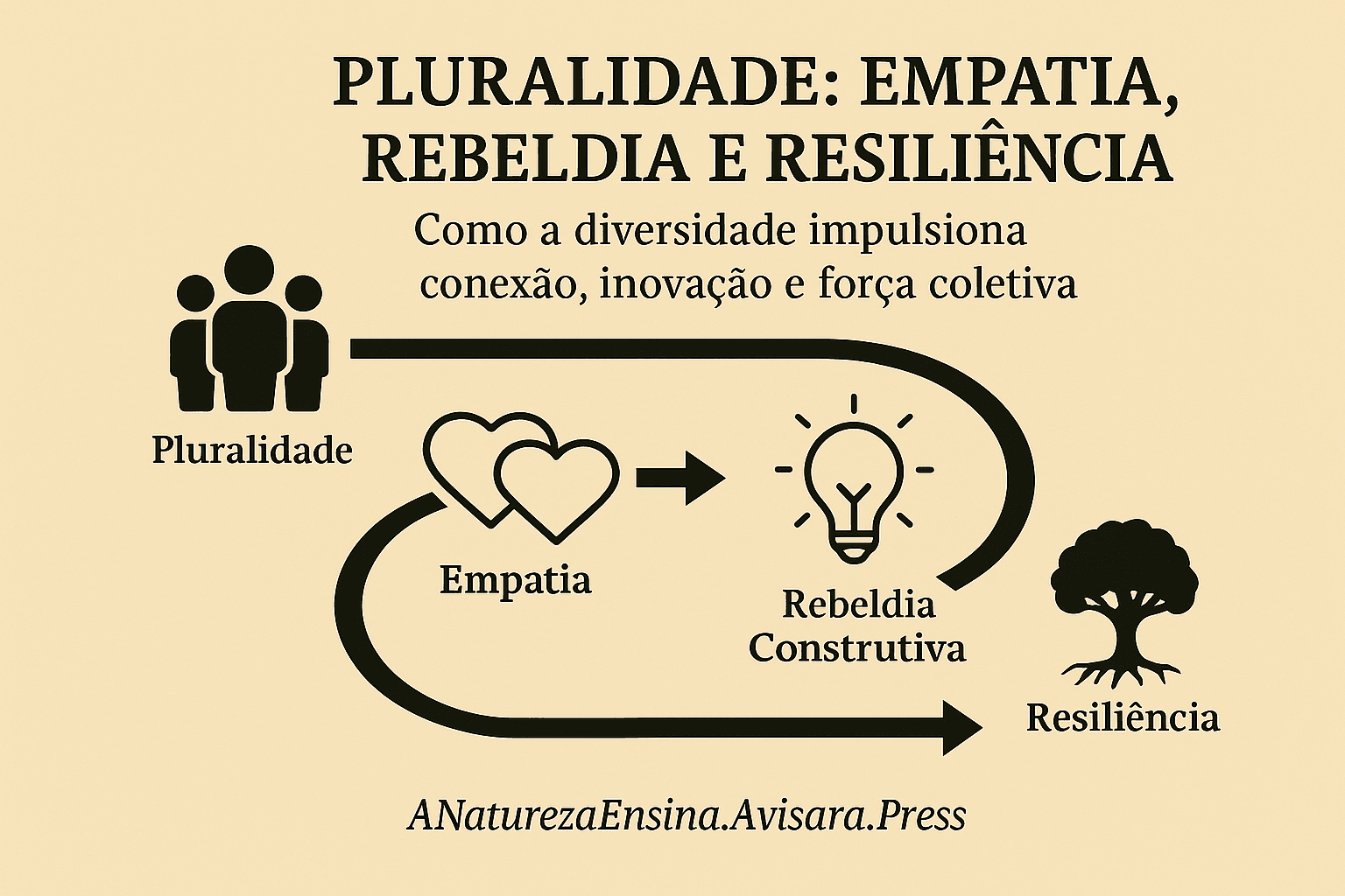 A Natureza Ensina - Pluralidade: Empatia, Rebeldia e Resiliência - Lições da Natureza - pluralidade Infográfico: Pluralidade Empatia, Rebeldia e Resiliência