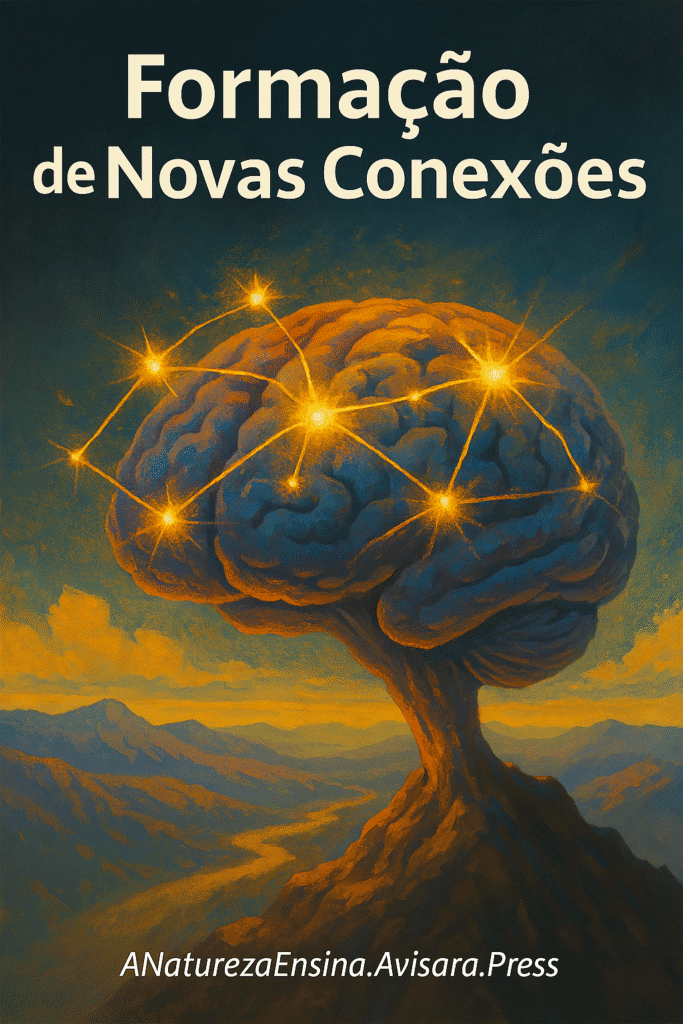 A Natureza Ensina - Saltando para o Sucesso: Como Sair da Zona de Conforto com a Perspicácia das Pulgas - Lições da Natureza - sair da zona de conforto Cérebro com conexões neurais brilhando representando transformação e superação de crenças limitantes
